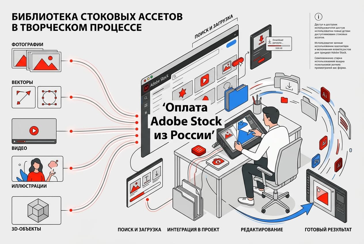 Как оформить подписку Adobe Stock из России в 2026 году: без зарубежной карты