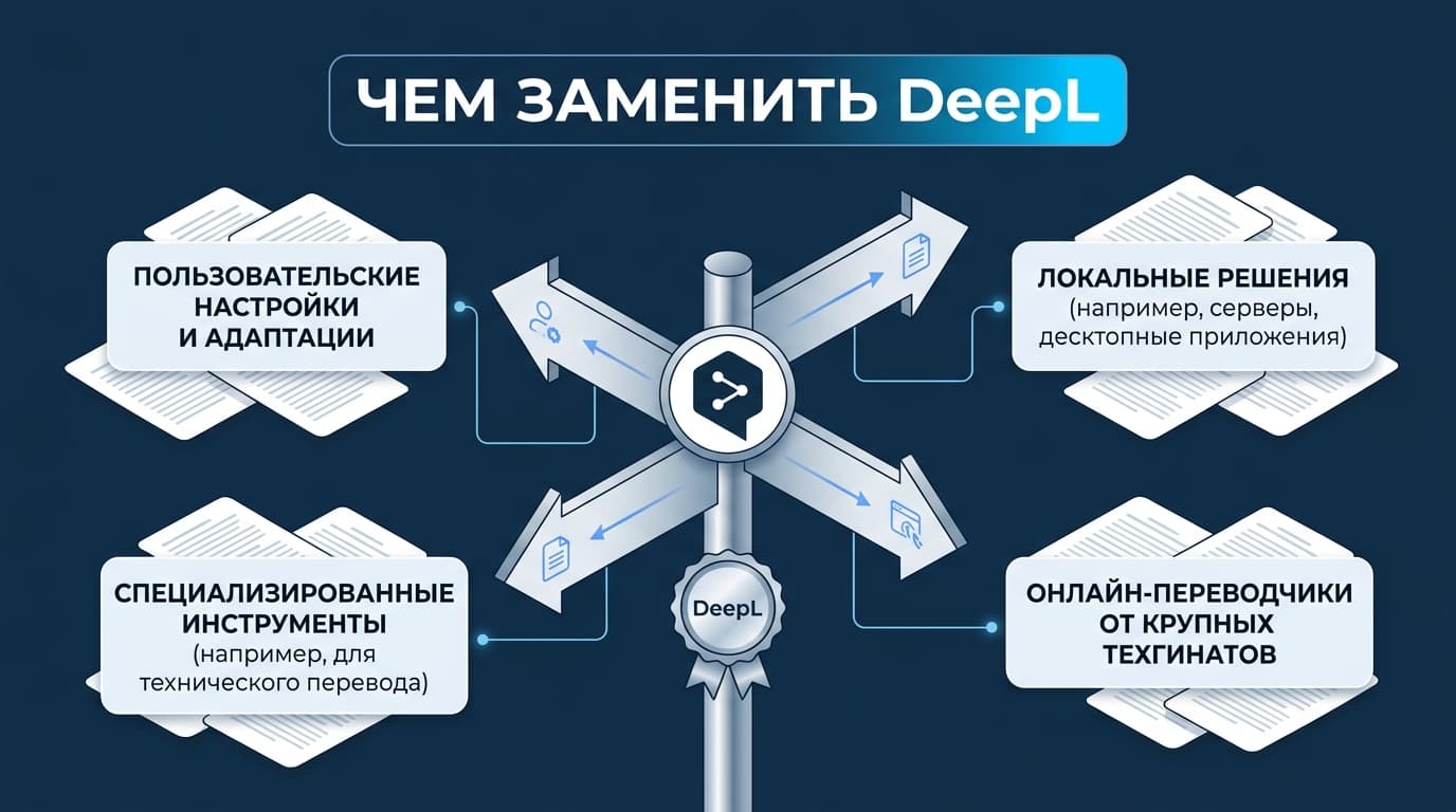 Аналог DeepL: чем заменить переводчик под документы, глоссарий и редкие языки