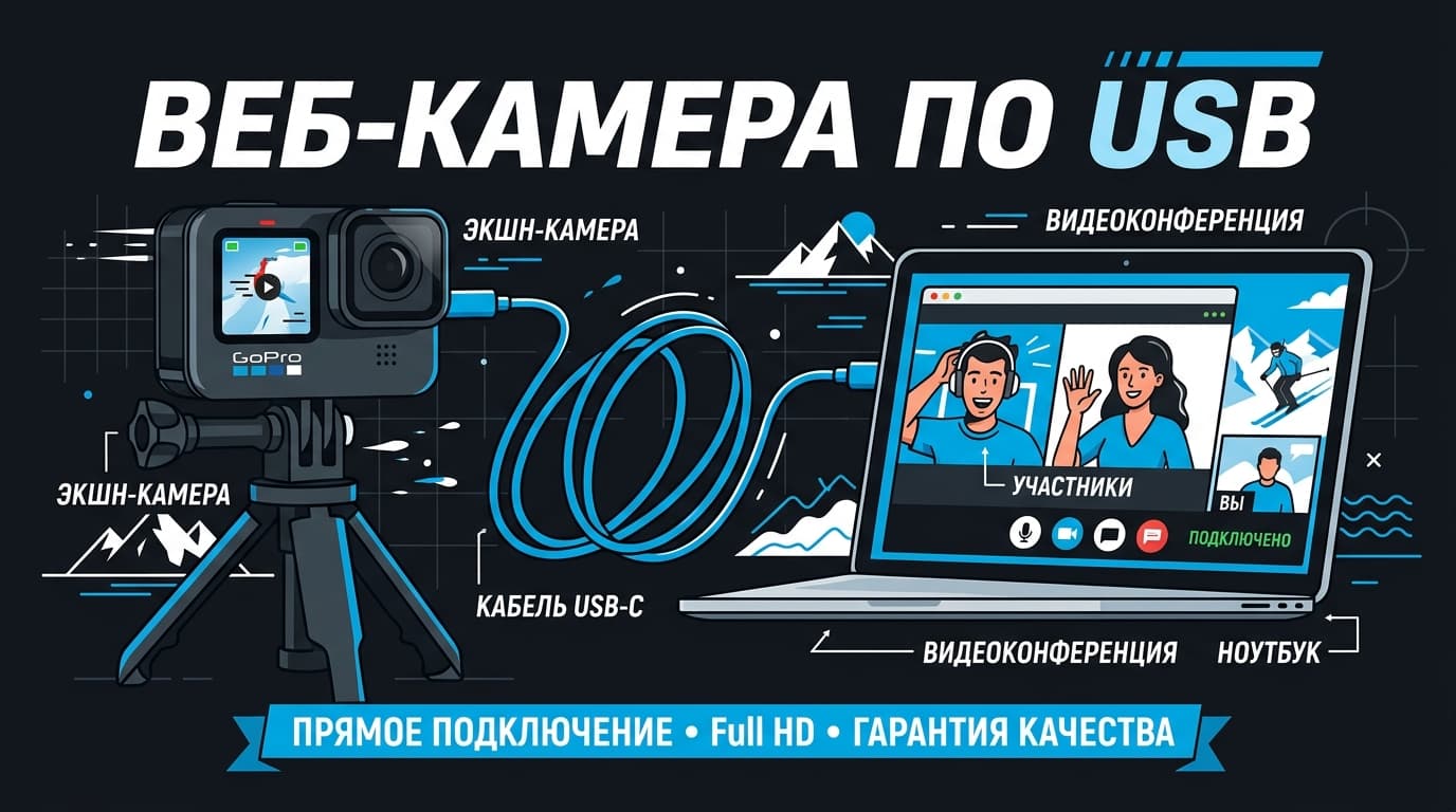 GoPro как веб-камера через USB: настройка утилиты и подключение