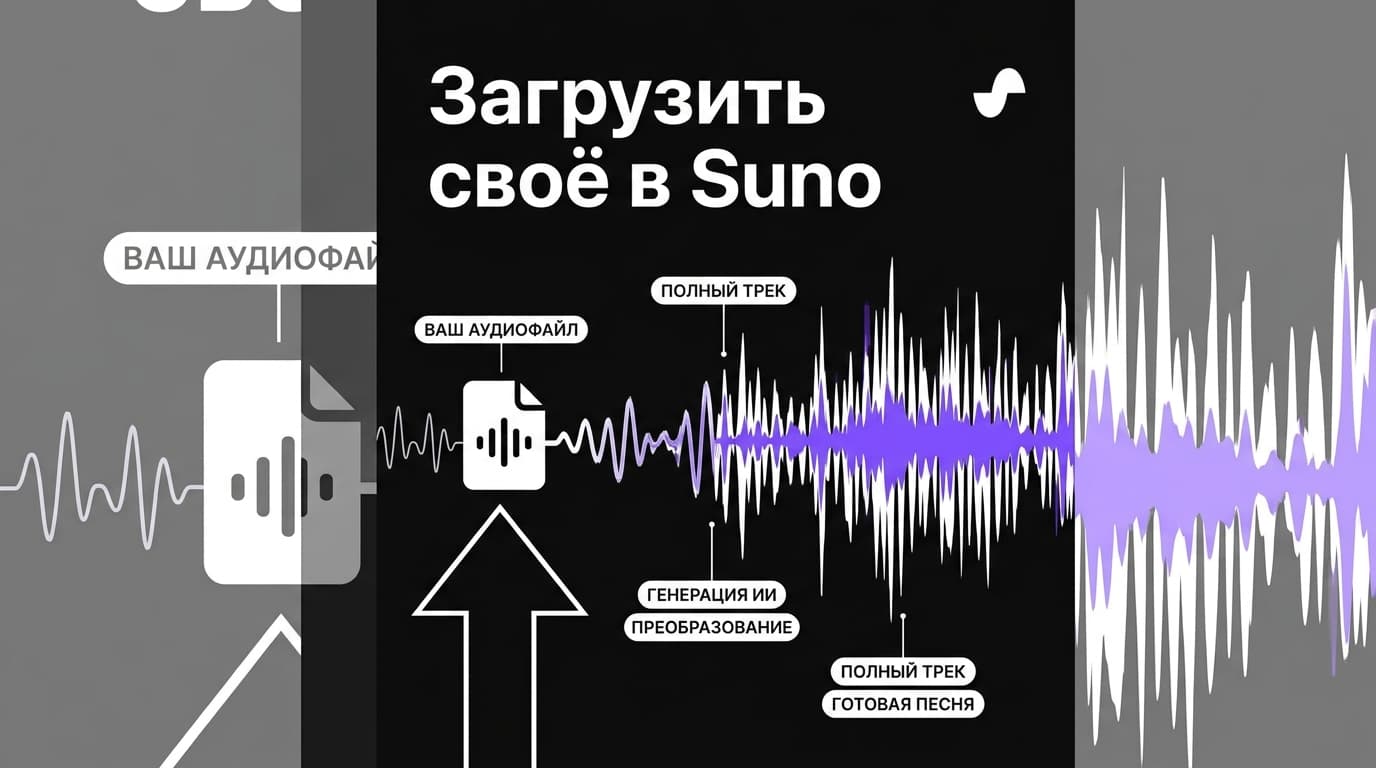Своё аудио в Suno: как залить голос, гитару или минус и что из этого получится