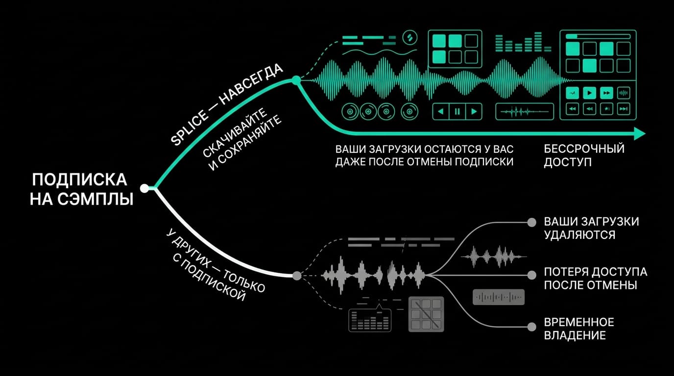 Как оплатить Splice из России в 2026 году: почему скачанные сэмплы остаются навсегда — фото 3
