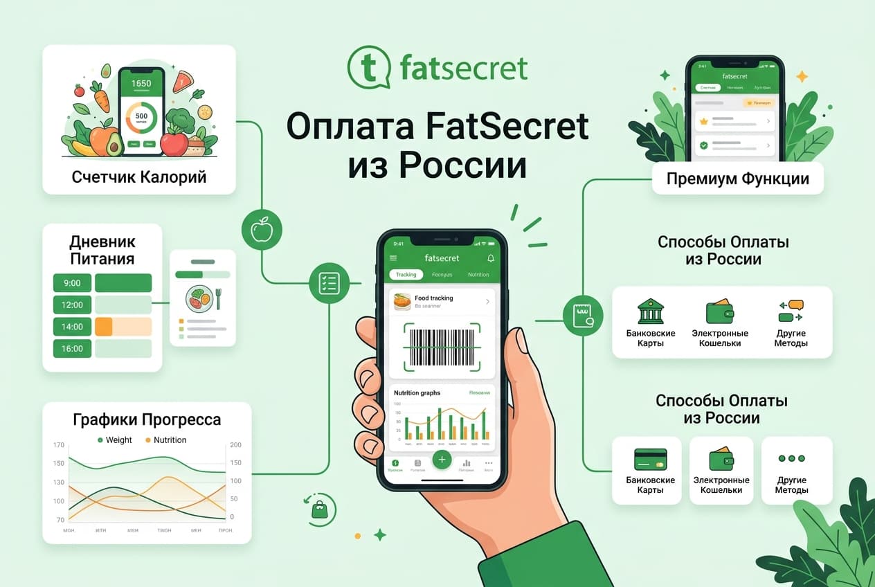 Как оплатить подписку FatSecret из России в 2026 году: без зарубежной карты