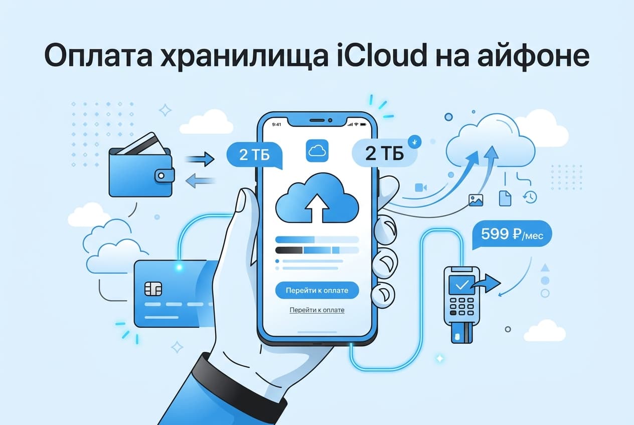 Как оплатить хранилище iCloud на айфоне из России в 2026 году