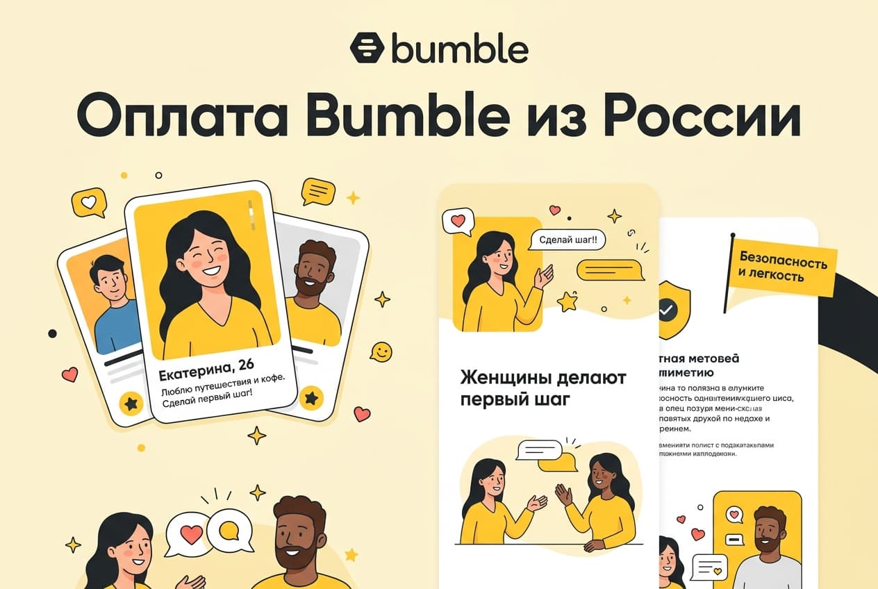 Как купить подписку Bumble из России в 2026 году: без зарубежной карты
