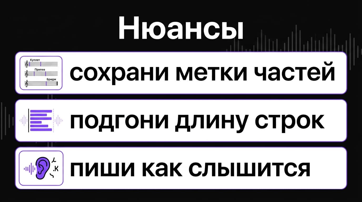 Правка текста песни в Suno: как поменять слова — от строчки до всего трека — фото 2