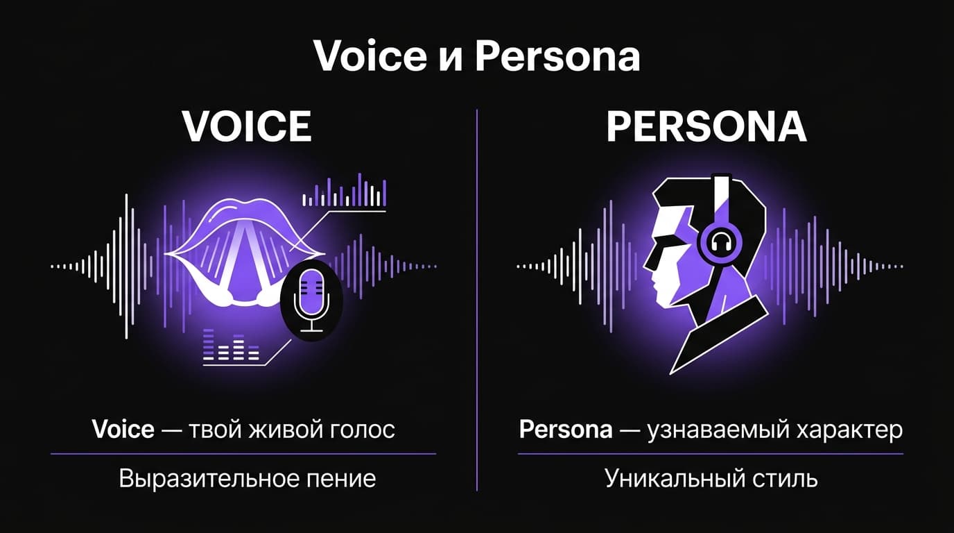 Voice и Persona в Suno: чем клонирование голоса отличается от узнаваемого стиля — фото 2