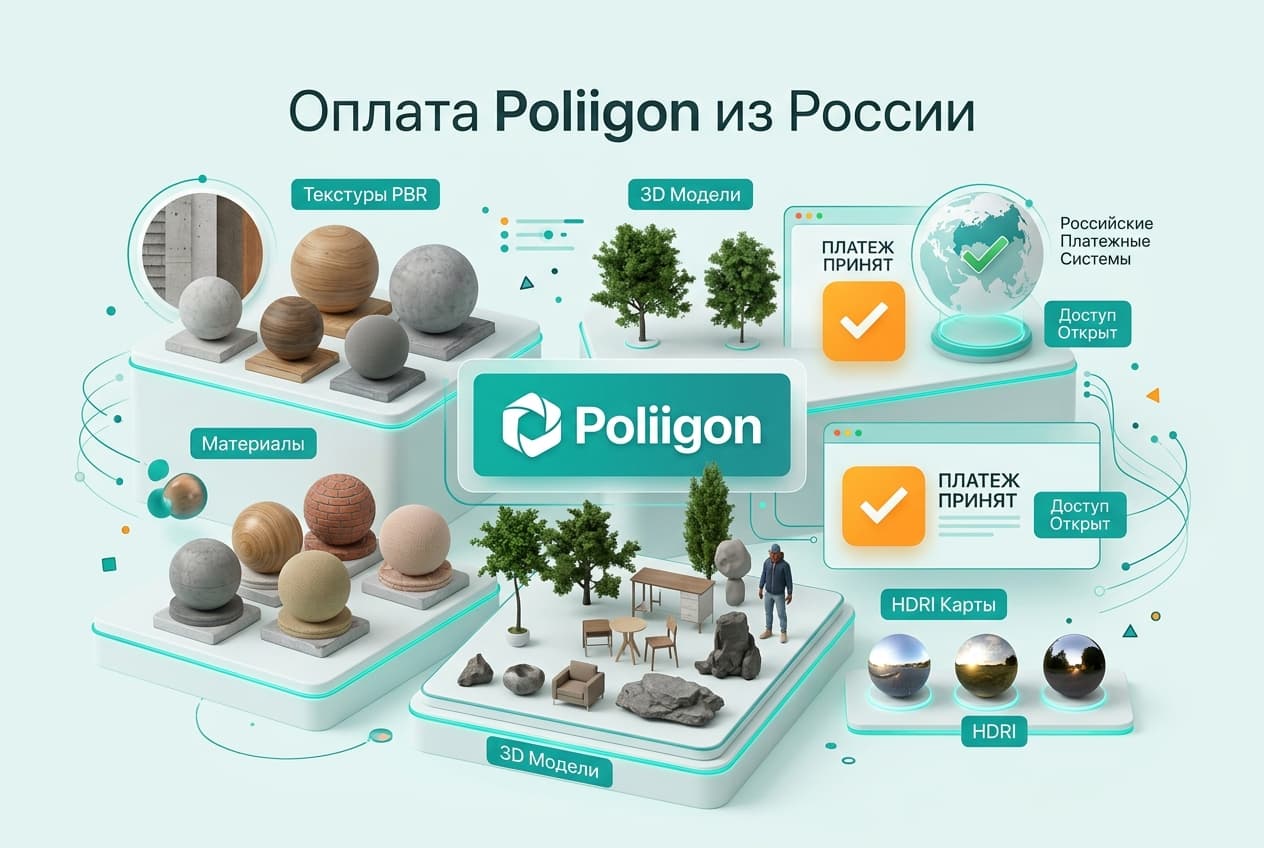 Как оформить подписку Poliigon из России в 2026 году: без зарубежной карты