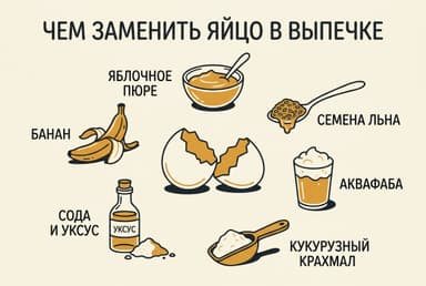 Чем заменить яйцо в выпечке: таблица замен и пропорции