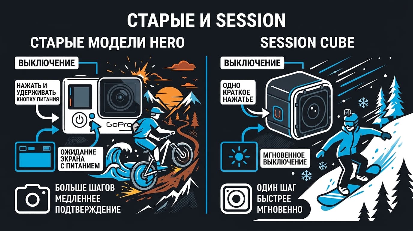 Как выключить GoPro: короткий гид по всем моделям — фото 3