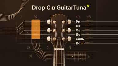Как перестроить гитару в Drop C через GuitarTuna: пресет и бесплатный способ