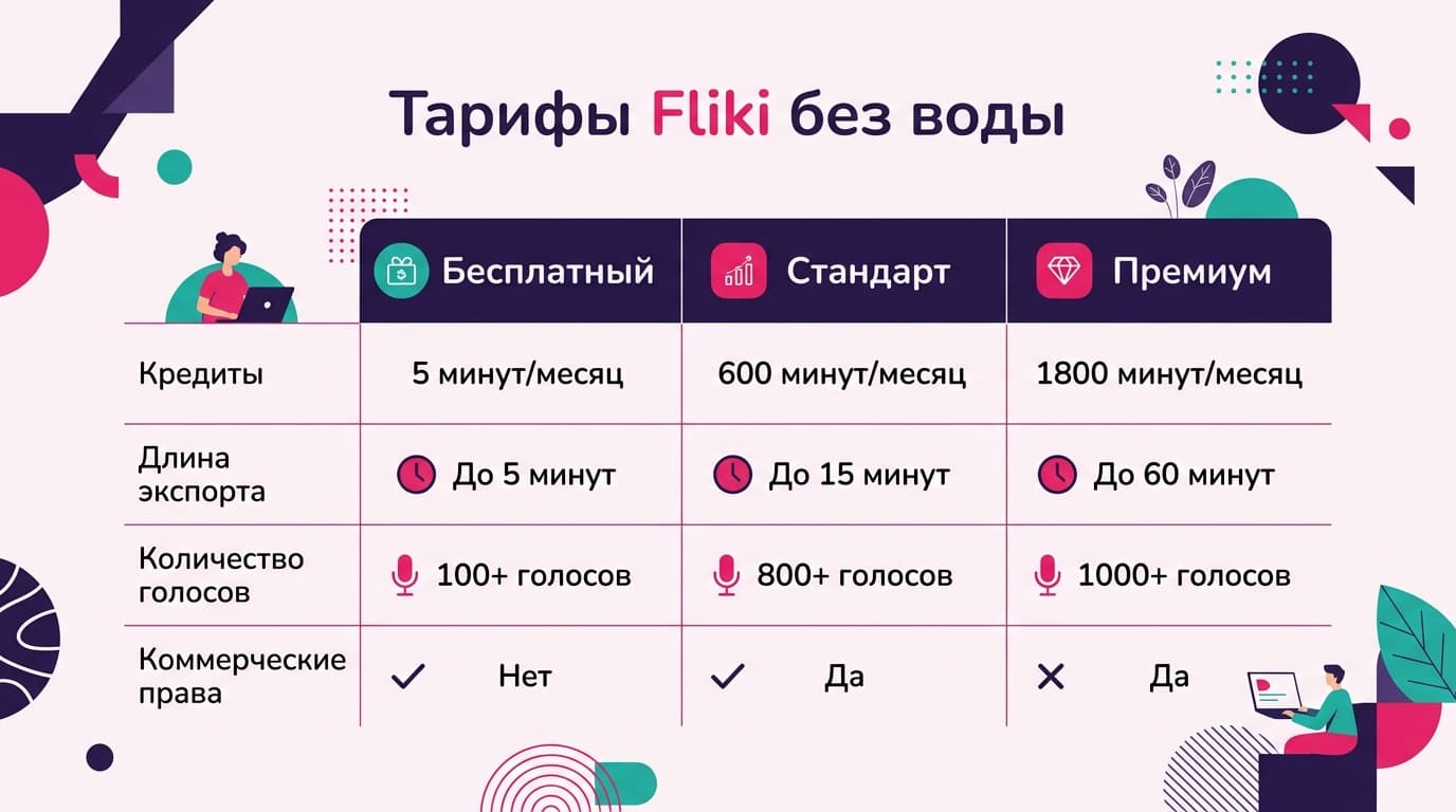 Fliki для подкастов и аудио-контента: голоса, клонирование и оплата из России — фото 4