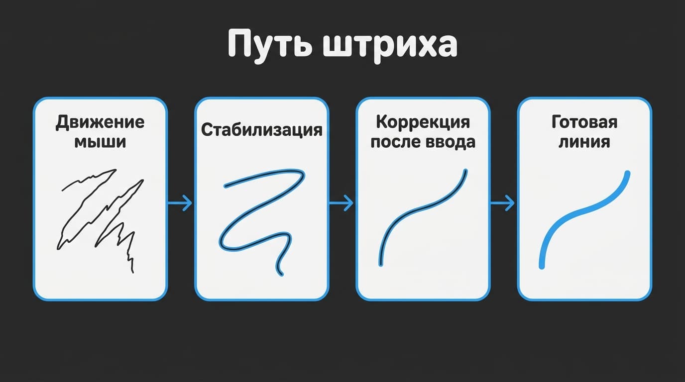 Как включить стабилизацию в Clip Studio Paint на мышке и убрать дрожащие линии — фото 4