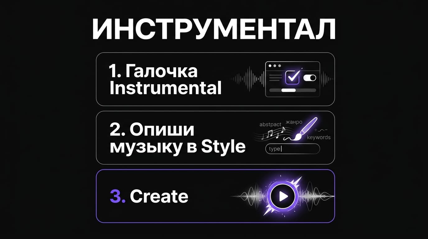 Инструменталы в Suno AI: как сделать музыку без слов — от бита до фона под видео — фото 1