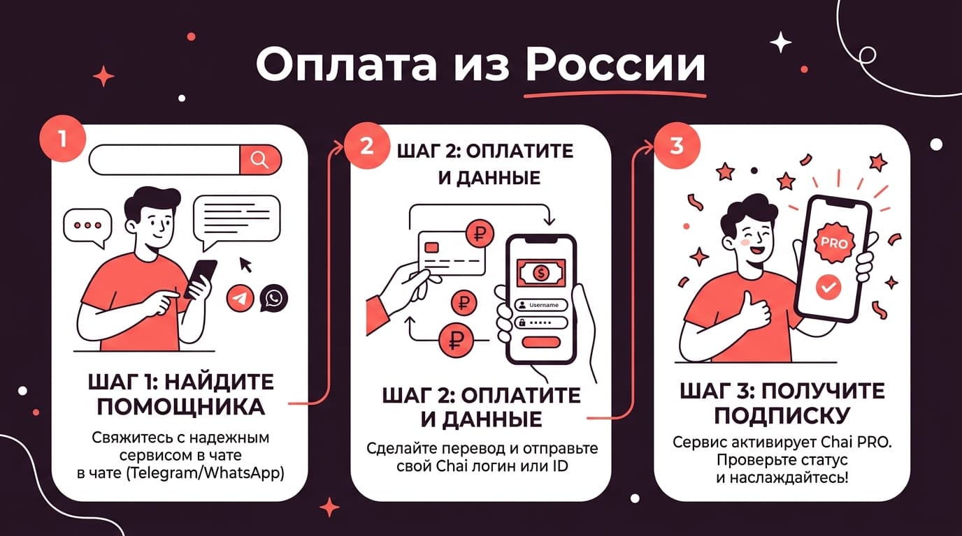 Как оформить подписку Chai AI из России в 2026 году — фото 3