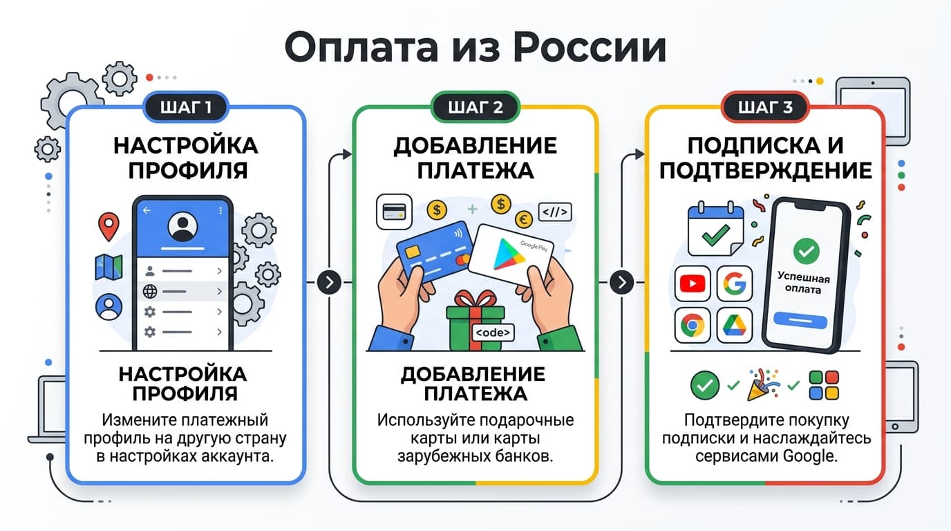 Как оформить подписку в Google из России в 2026 году — фото 4