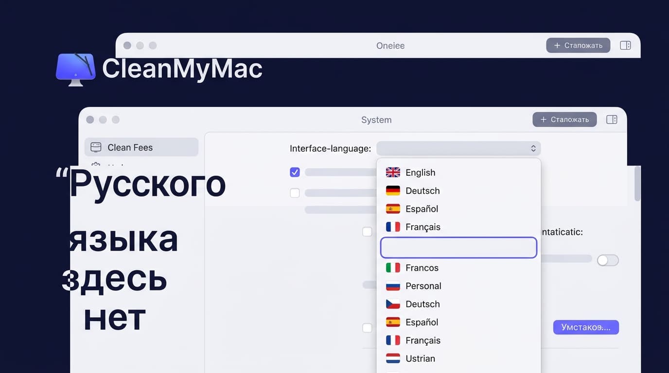CleanMyMac X: как включить русский язык и что делать, если его нет