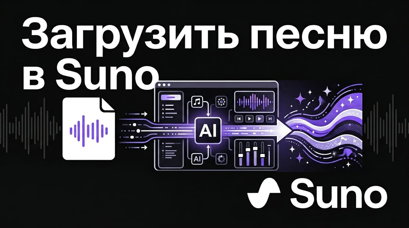 Загрузка своей песни в Suno: как сделать кавер, ремикс или продолжение из готового трека