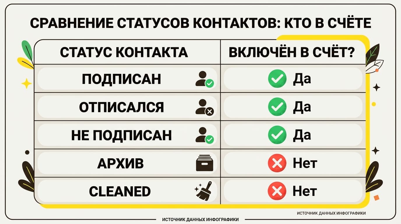 Что такое cleaned contacts в Mailchimp, откуда они берутся и можно ли вернуть адрес — фото 3