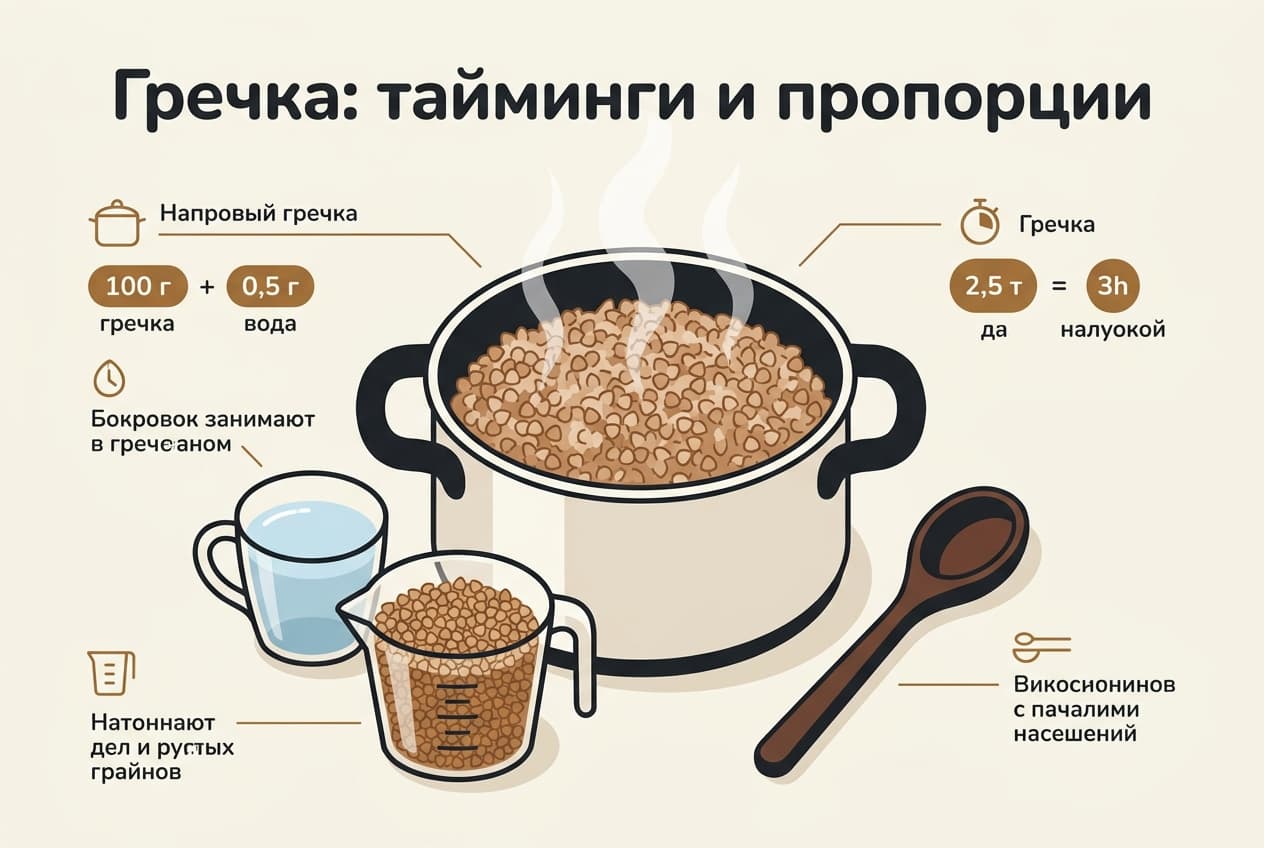 Сколько варить гречку после закипания: тайминги и пропорции