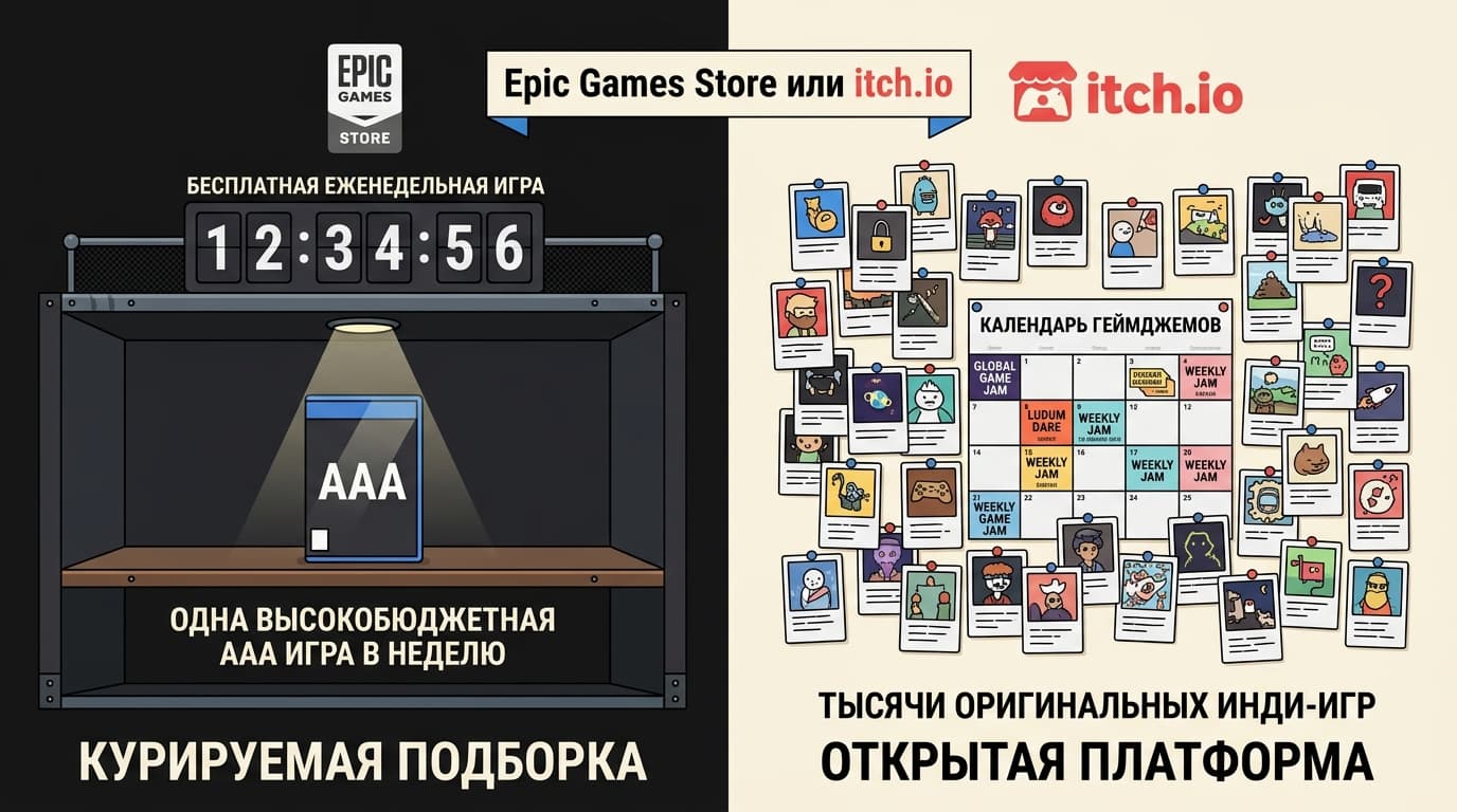 Epic Games Store или itch.io: кому какой магазин подходит и как в нём платят
