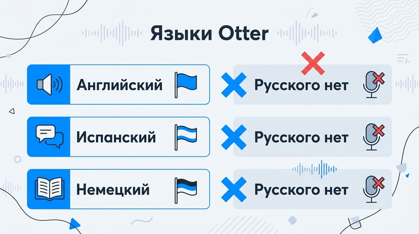 Что делать, если нужен русский язык, а Otter его не транскрибирует: почему так и чем заменить — фото 1