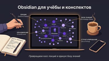 Obsidian для учёбы и конспектов: как вести заметки, связывать лекции и платить за подписку из России