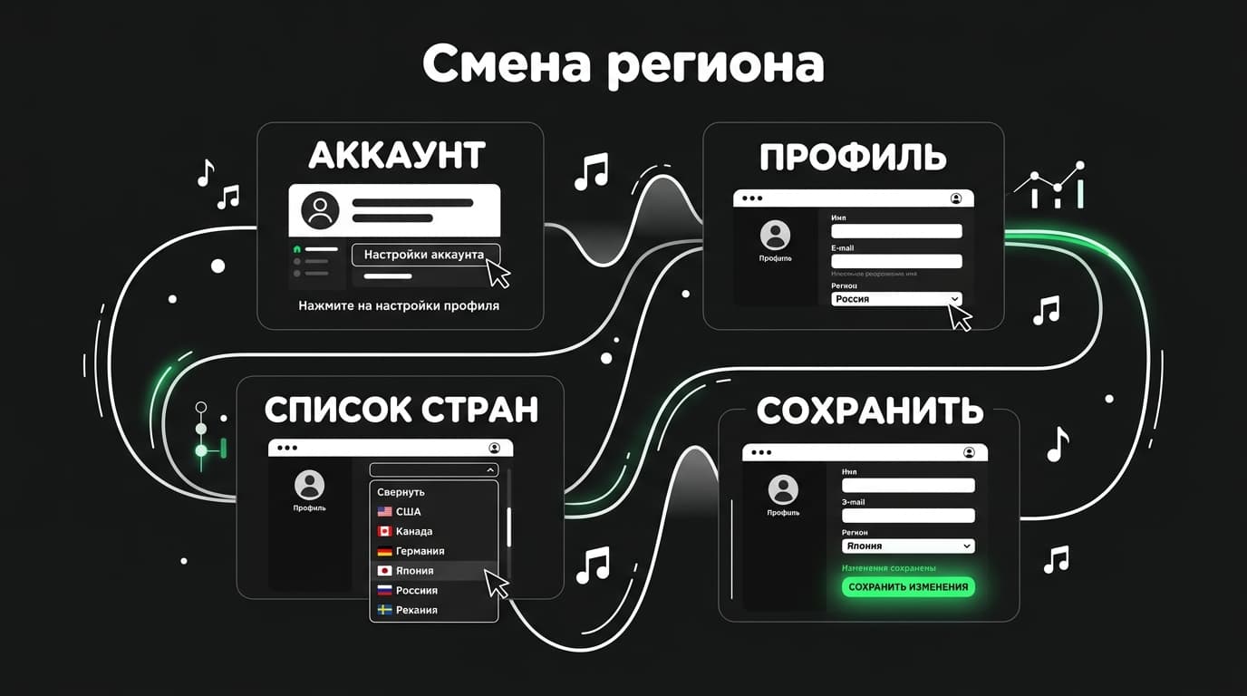 «Твоя страна не соответствует той, которая указана в профиле Spotify»: что делать — фото 4