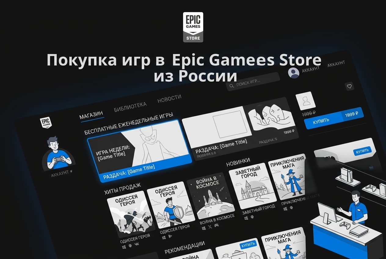 Как купить игры в Epic Games Store из России в 2026 году: без зарубежной карты