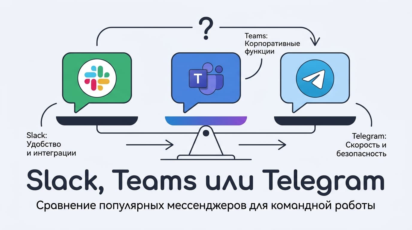 Когда выбрать Slack, а когда Teams или Telegram для команды