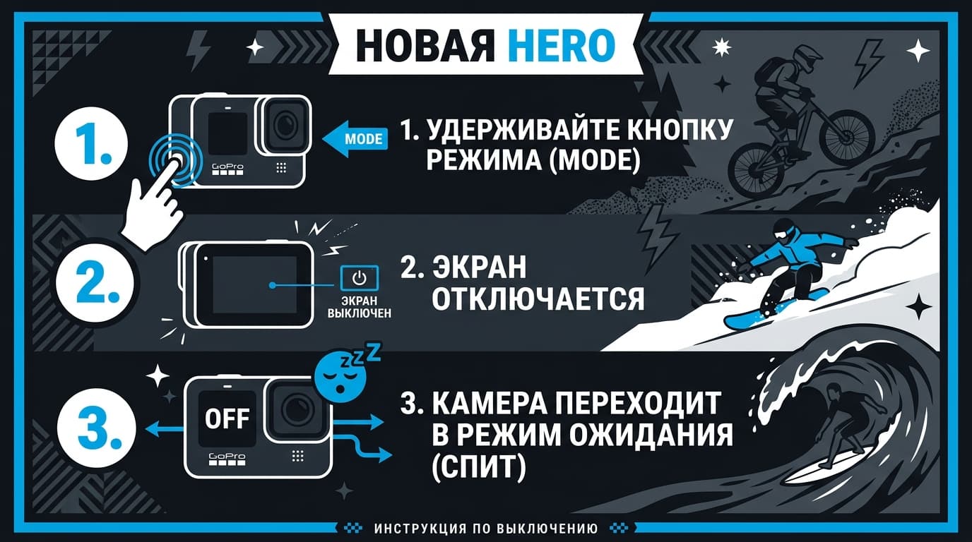 Как выключить GoPro: короткий гид по всем моделям — фото 2