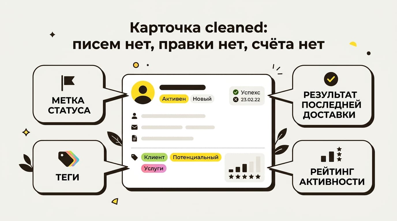 Что такое cleaned contacts в Mailchimp, откуда они берутся и можно ли вернуть адрес — фото 1