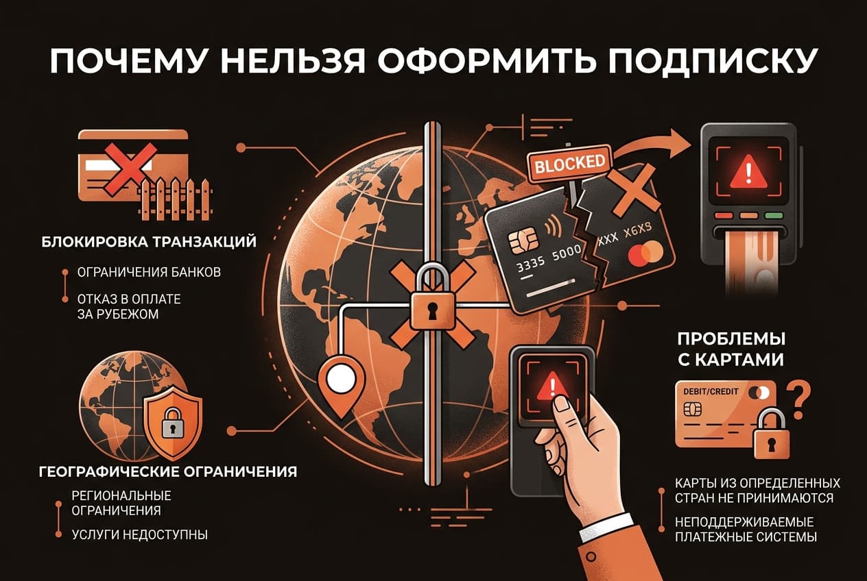 Почему нельзя оформить подписку из России в 2026 году и что делать