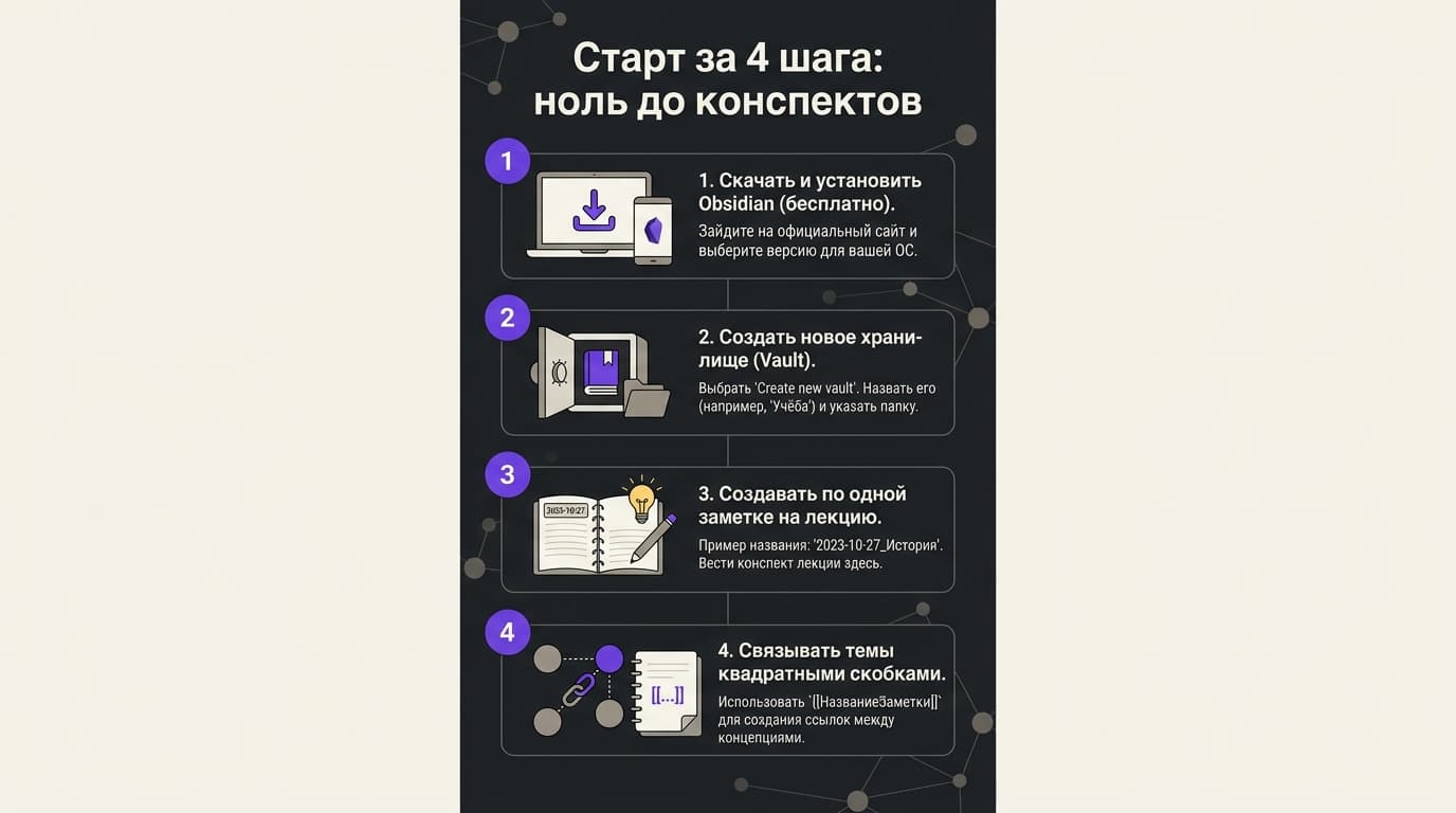 Как я организовал учебные конспекты в Obsidian, когда предметов стало слишком много — фото 1