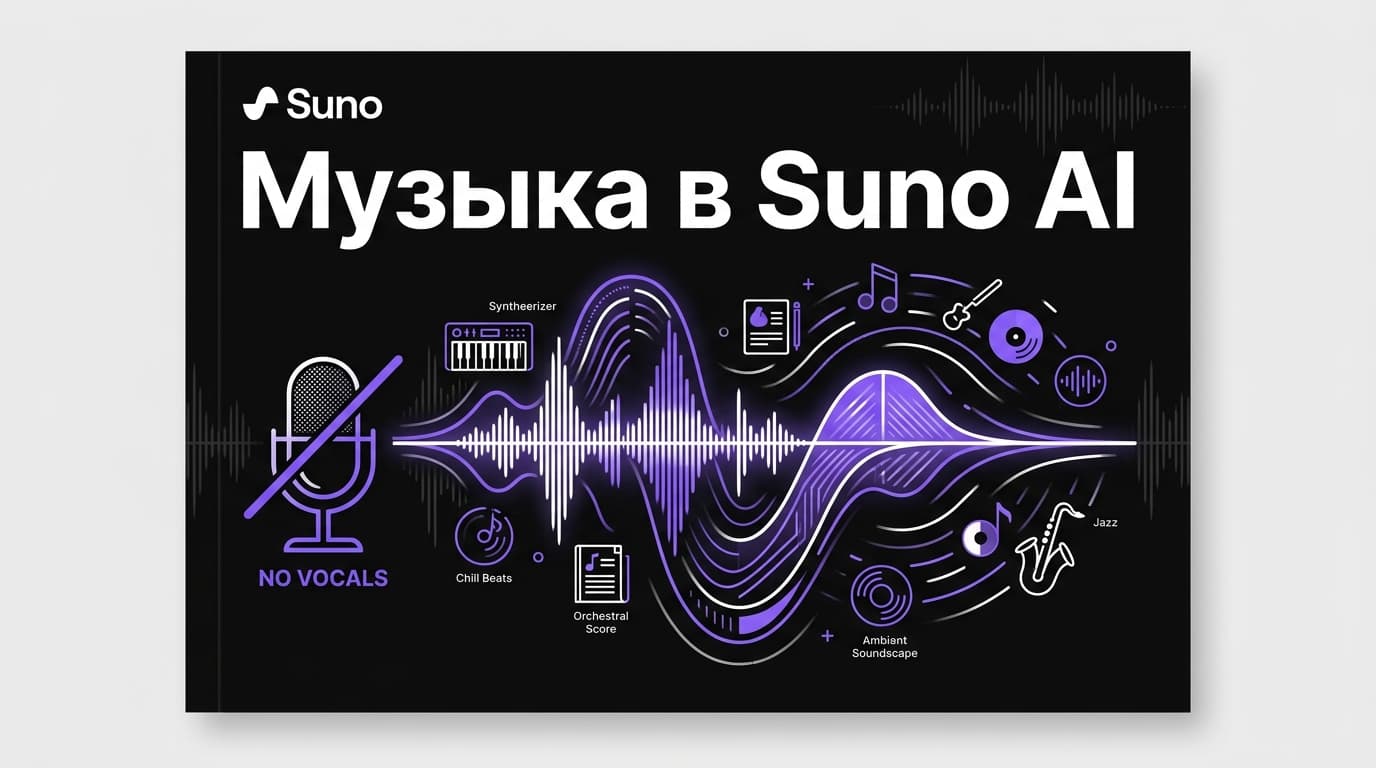Инструменталы в Suno AI: как сделать музыку без слов — от бита до фона под видео