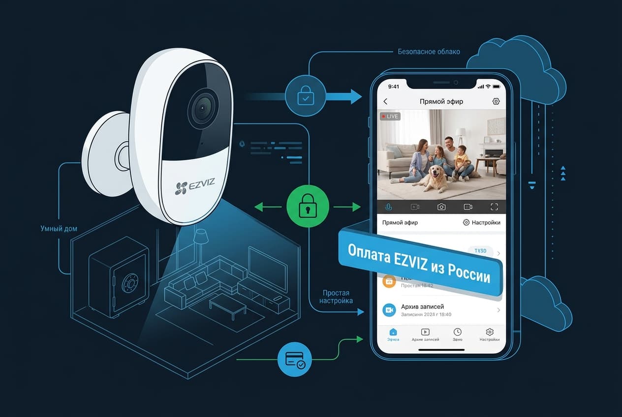 Как оплатить EZVIZ из России в 2026 году: подписку CloudPlay без зарубежной карты