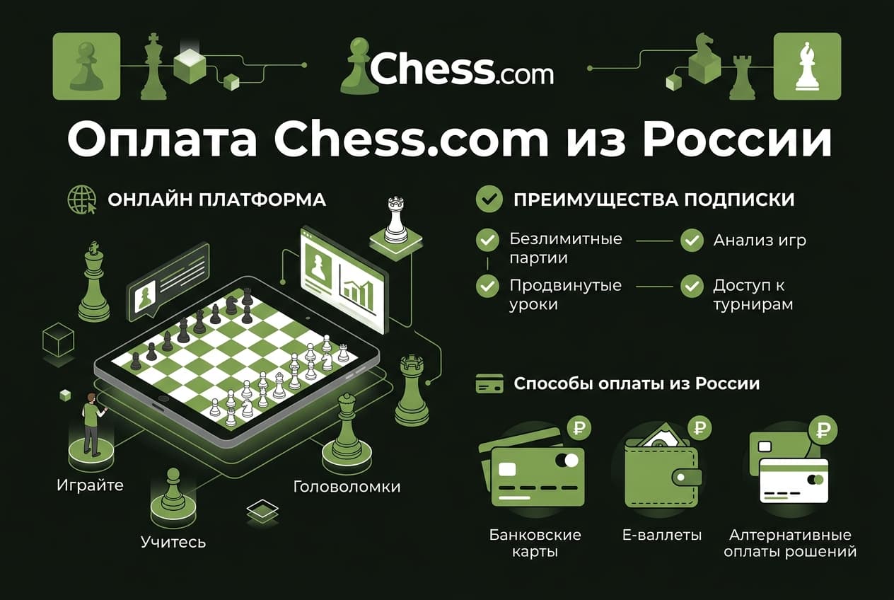 Как оформить подписку Chess.com из России в 2026 году: без зарубежной карты