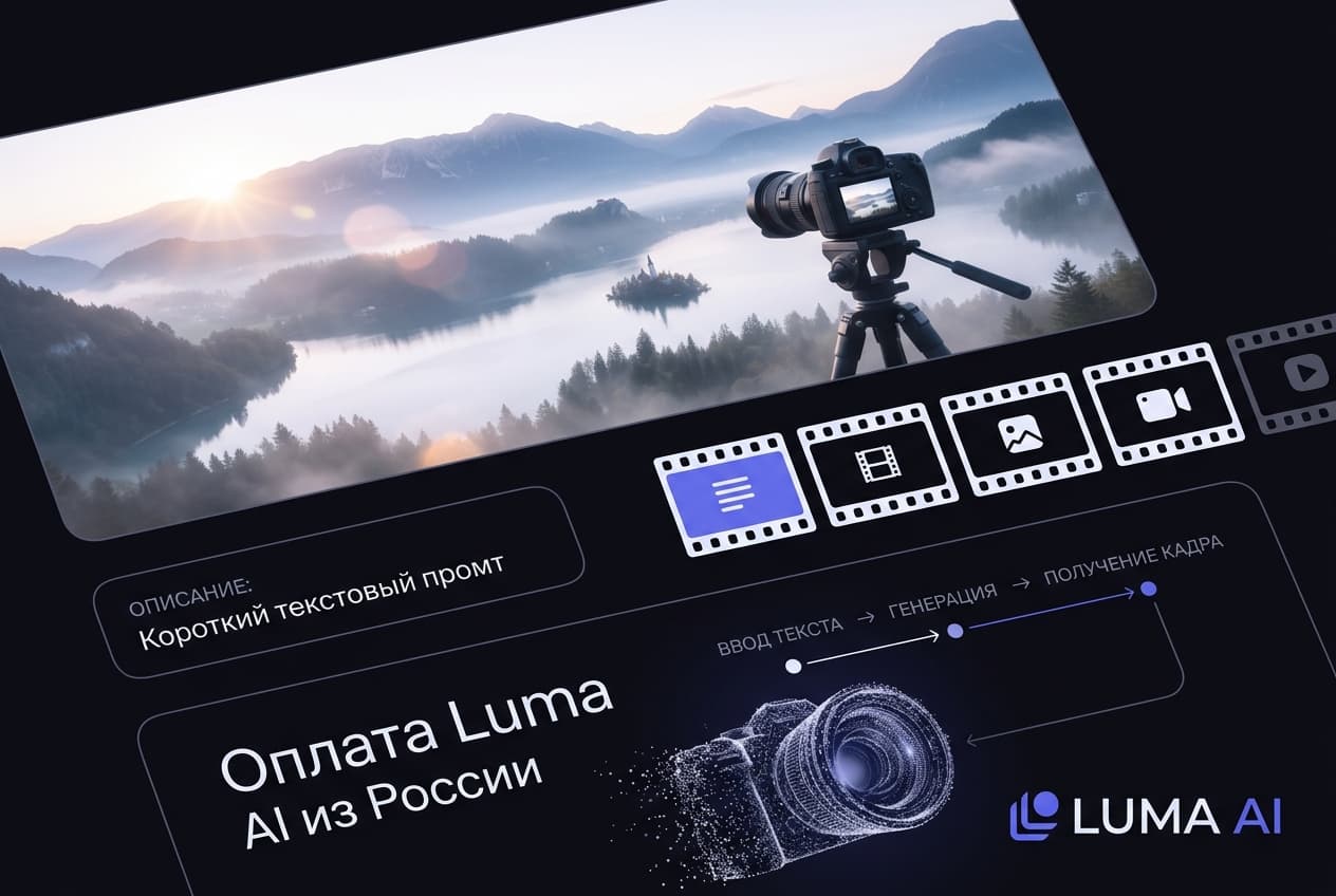 Как оплатить Luma AI из России в 2026 году: Dream Machine без зарубежной карты