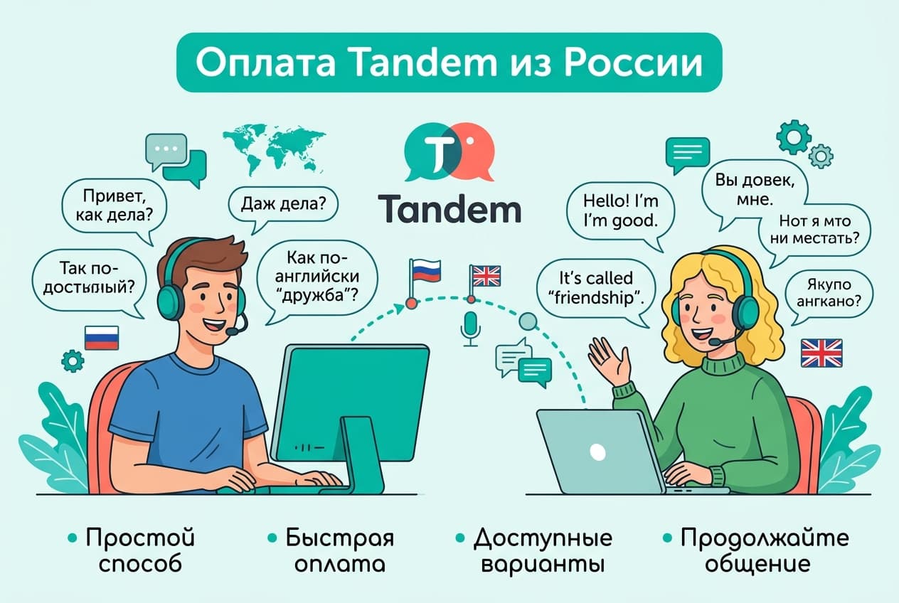 Как оплатить Tandem из России в 2026 году: подписку Pro без зарубежной карты