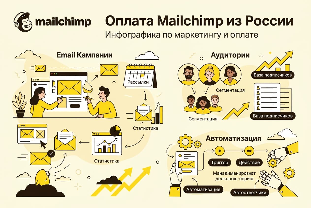Как оформить подписку Mailchimp из России в 2026 году: без зарубежной карты