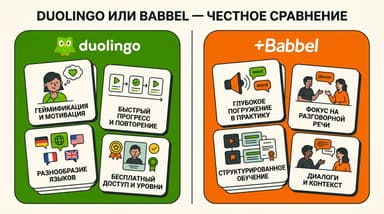 Duolingo vs Babbel: что выбрать в 2026 году и чем эти два приложения реально отличаются