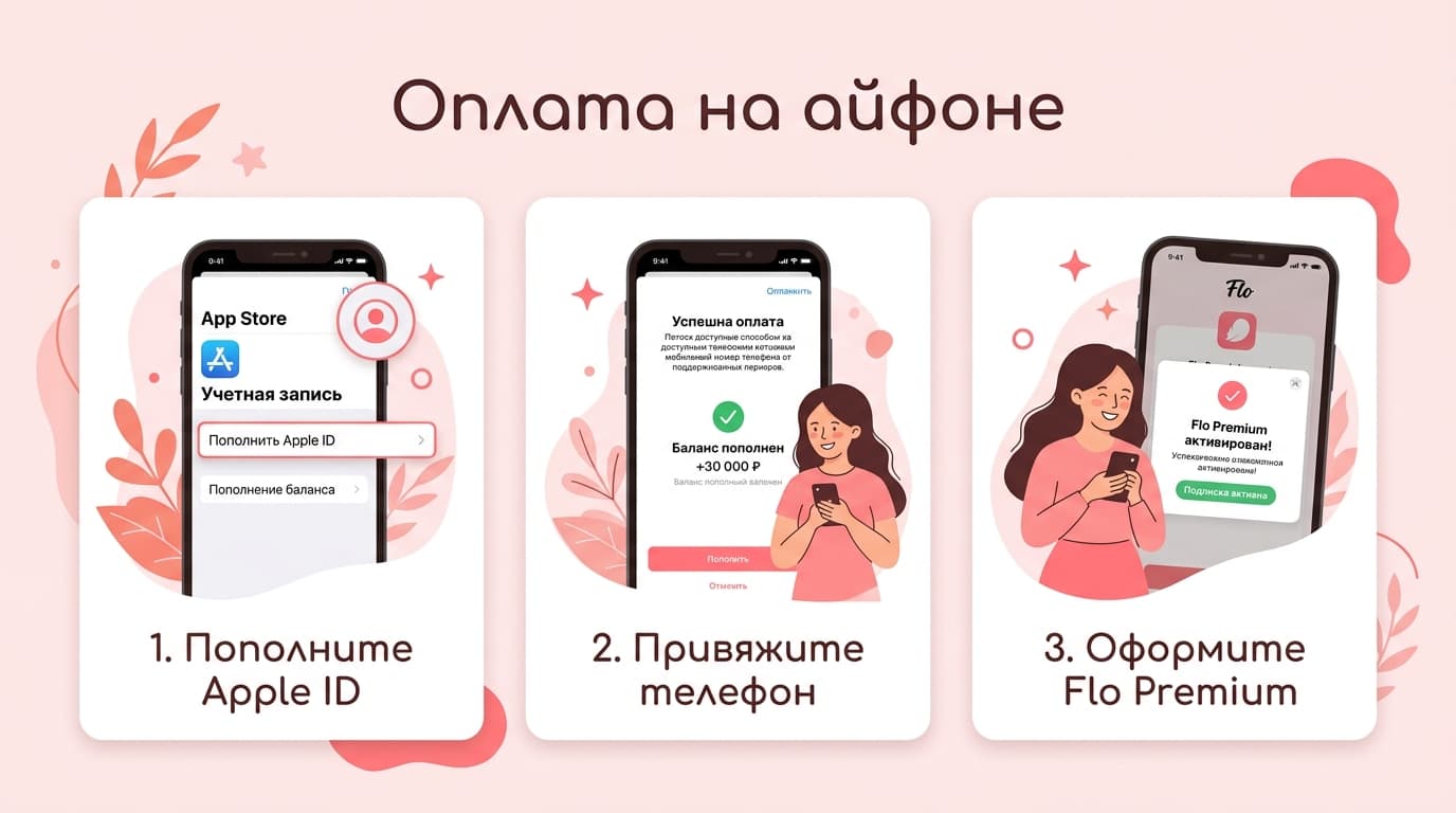 Как оплатить подписку Flo через айфон из России в 2026 году — фото 3