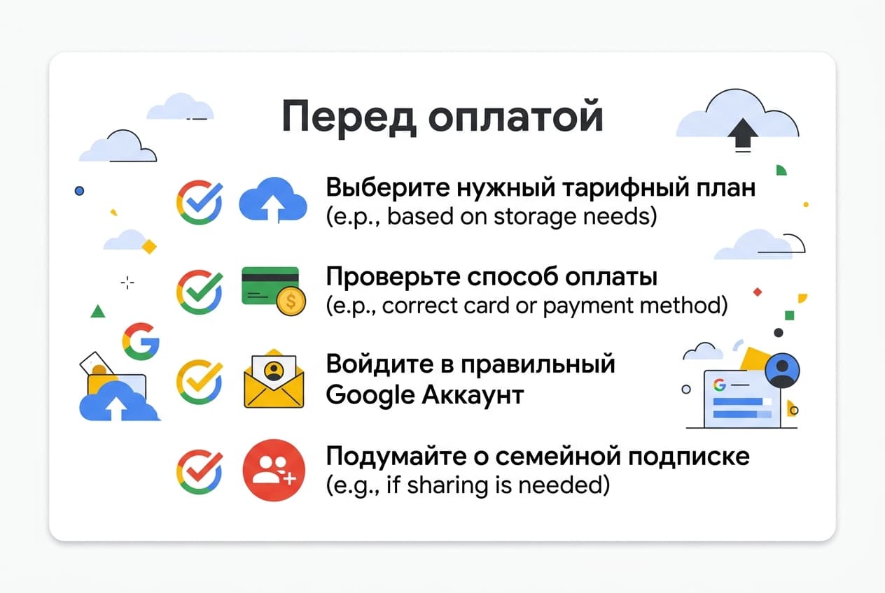 Как оформить подписку Google One в России в 2026 году — фото 5