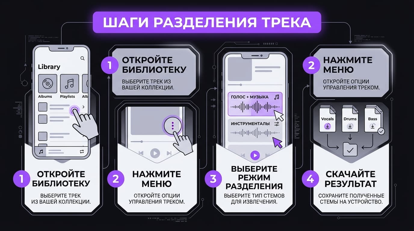 Как разделить трек на дорожки (стемы) в Suno: пошаговая инструкция — фото 4
