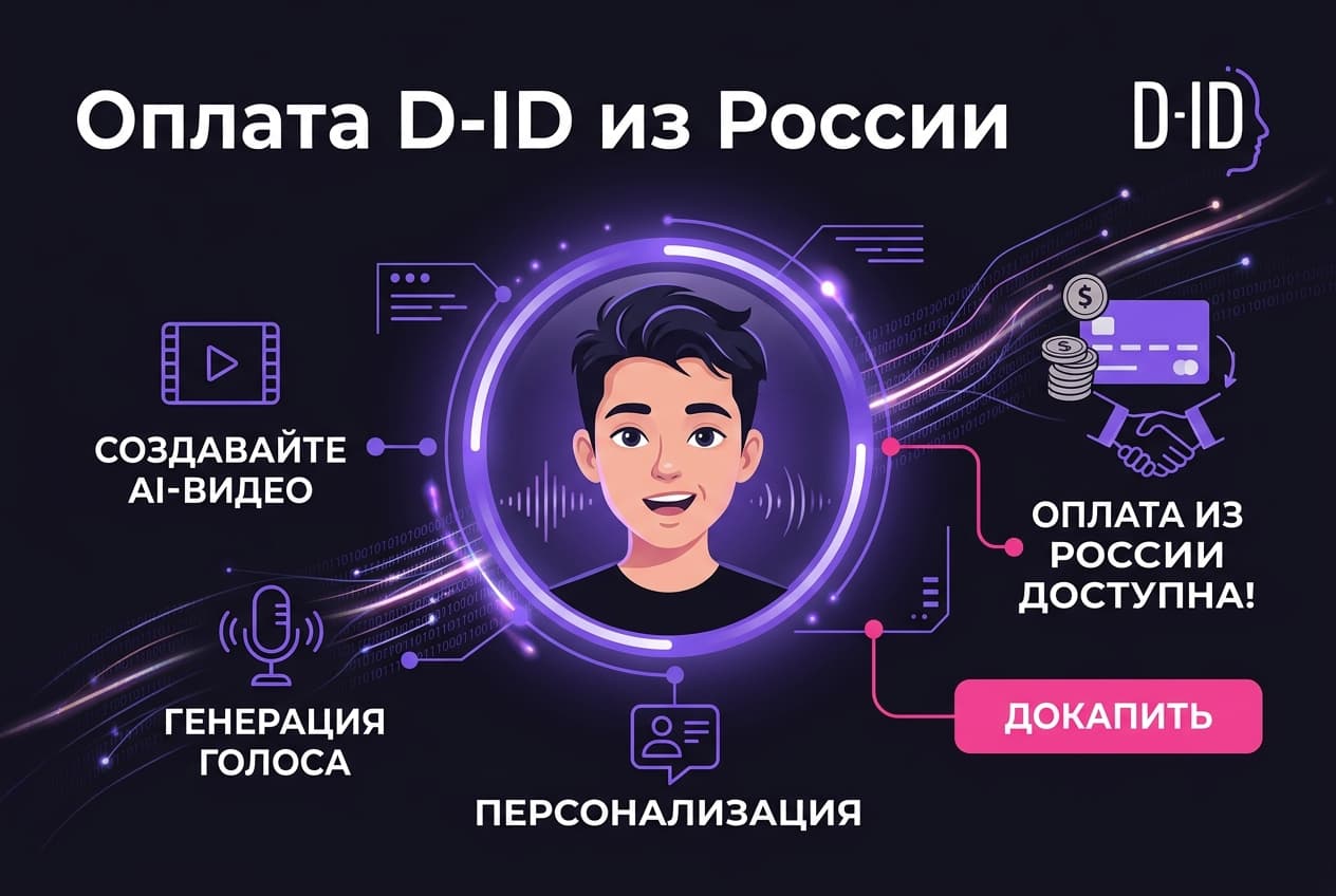 Как оплатить D-ID из России в 2026 году: подписку без зарубежной карты