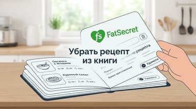 Как удалить рецепт из кулинарной книги FatSecret, если кнопки «Удалить» нигде нет