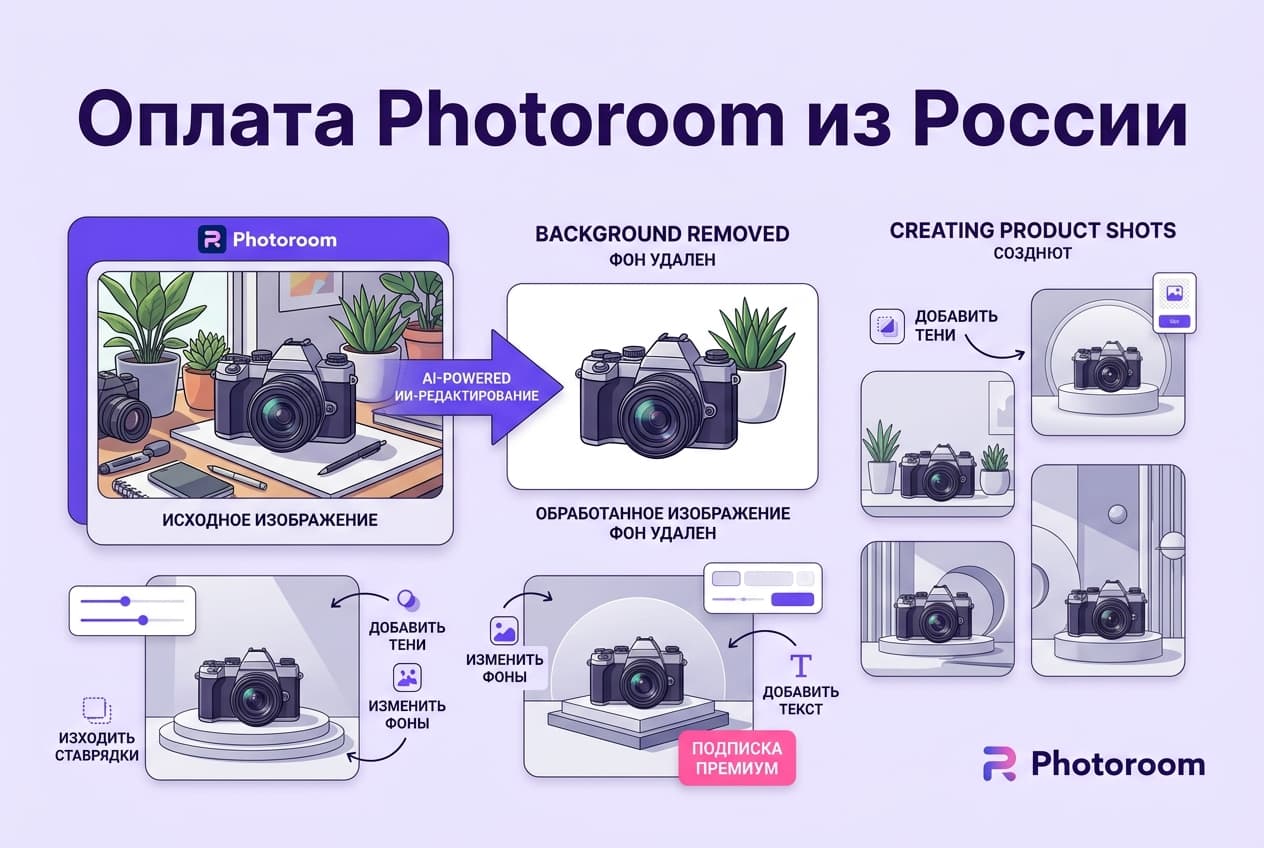 Как оплатить подписку Photoroom из России в 2026 году: без зарубежной карты