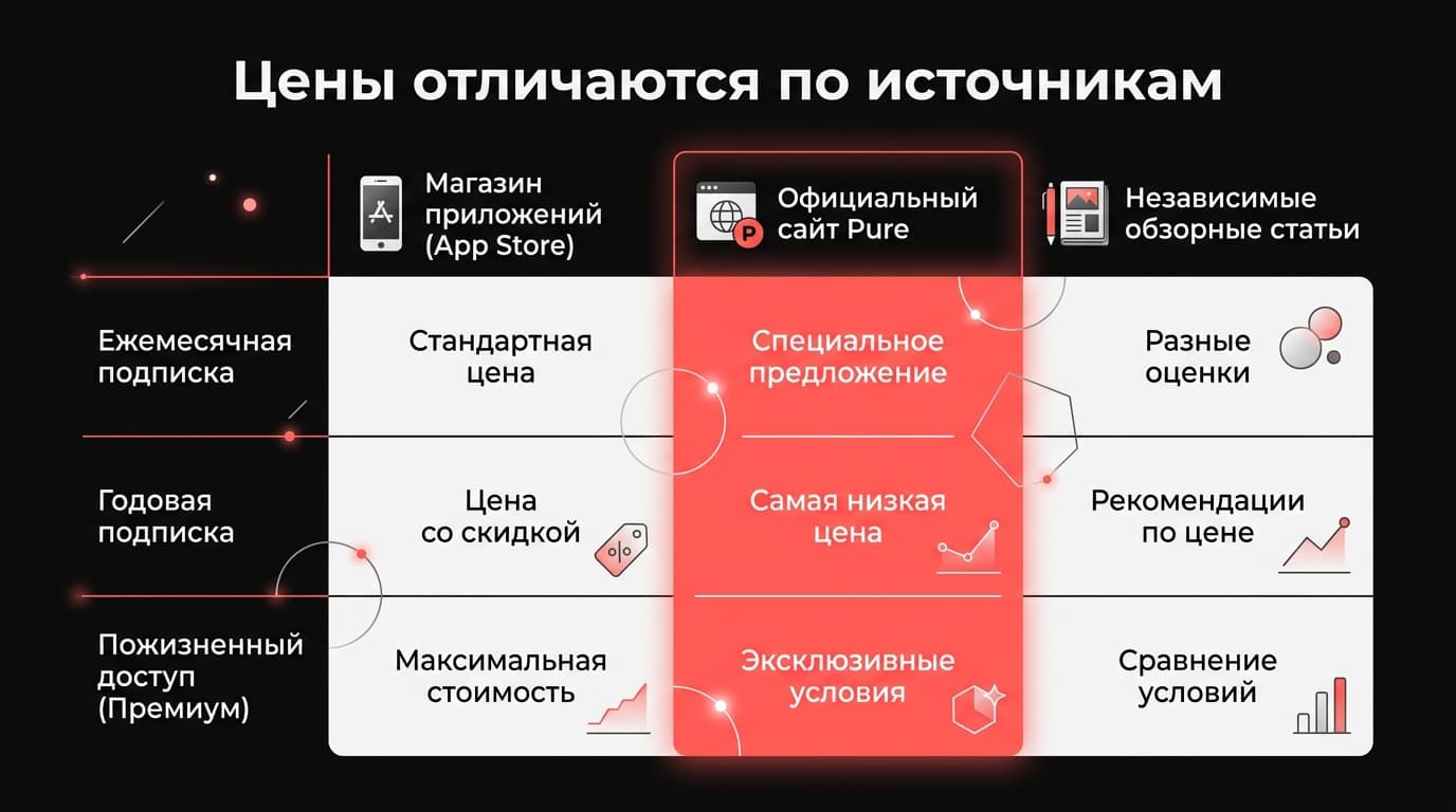 Pure (Пьюр): как оплатить подписку в России в 2026 году — фото 3