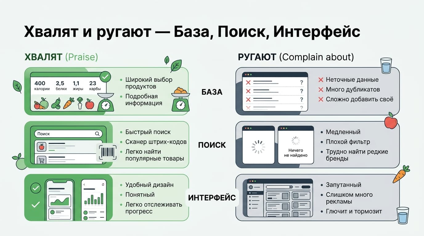 FatSecret: отзывы, рейтинги в сторах и три жалобы, которые повторяются годами — фото 4