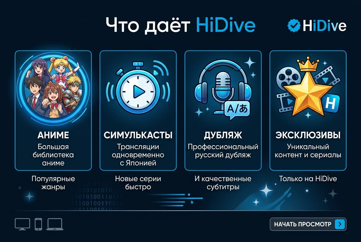Как оформить подписку HiDive из России в 2026 году: без зарубежной карты — фото 1