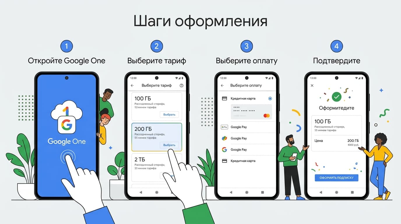 Подписка Google One в 2026 году: тарифы, оформление и почему отваливается оплата — фото 3